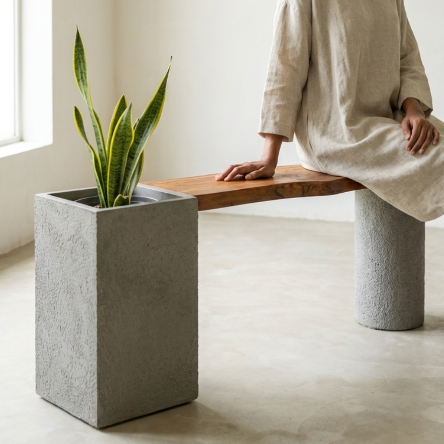 indoor bench with planter Dot Square Planter Bench – Objectry