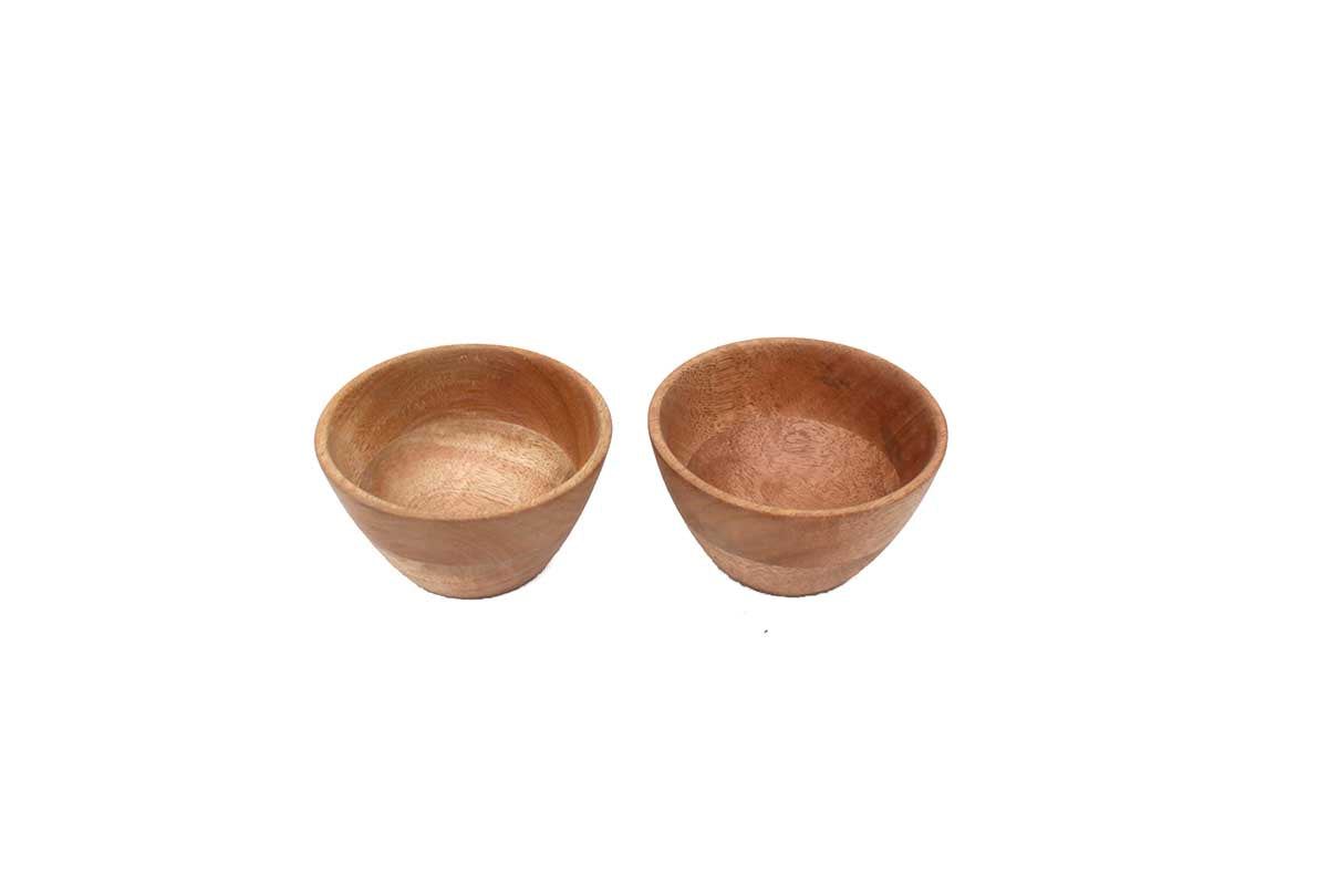 Conical Wood Bowl (Set of 2)