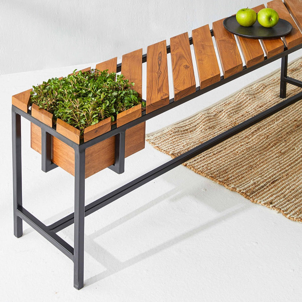 Parallel Lines Planter Bench