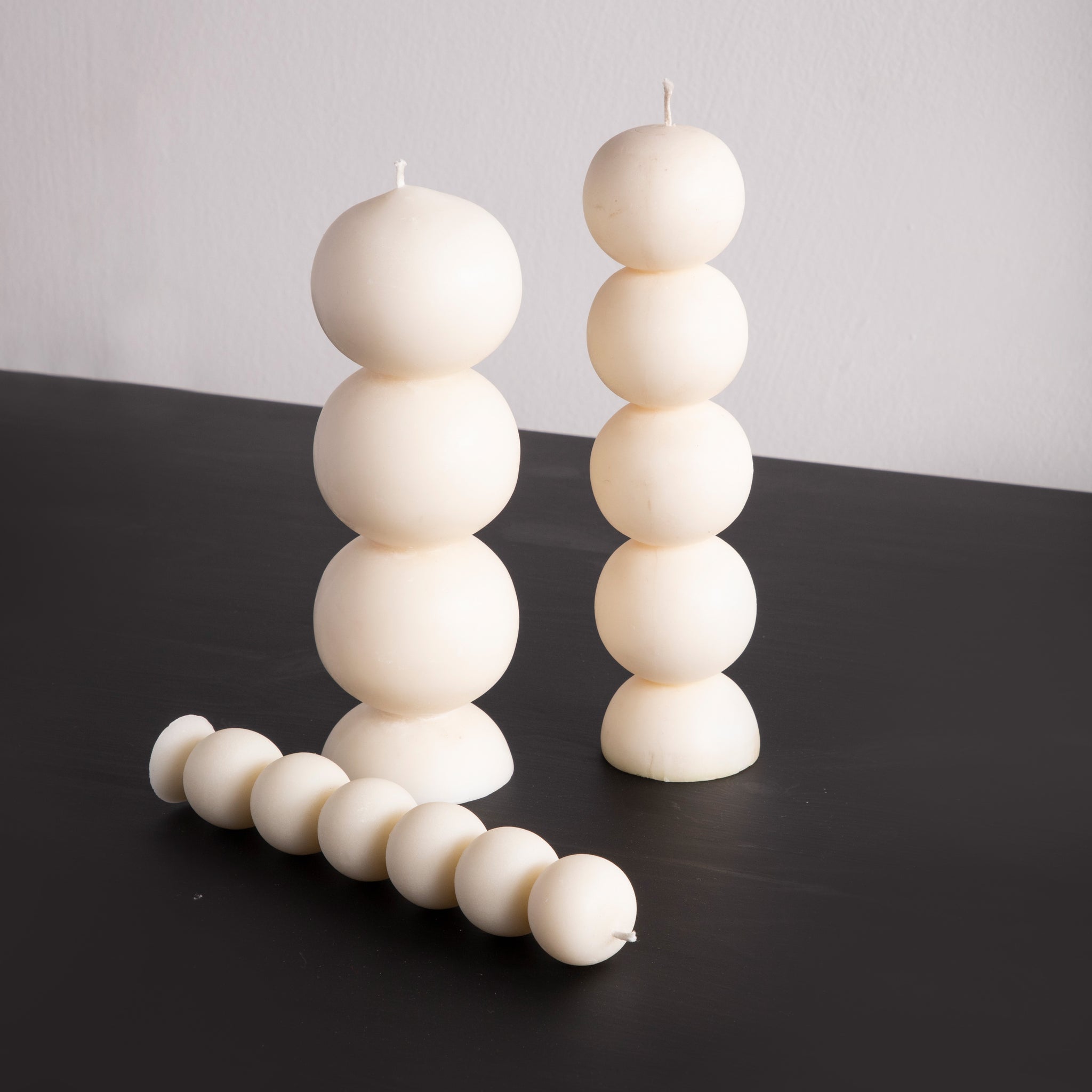 Ball Pillar Candles - Set of 3