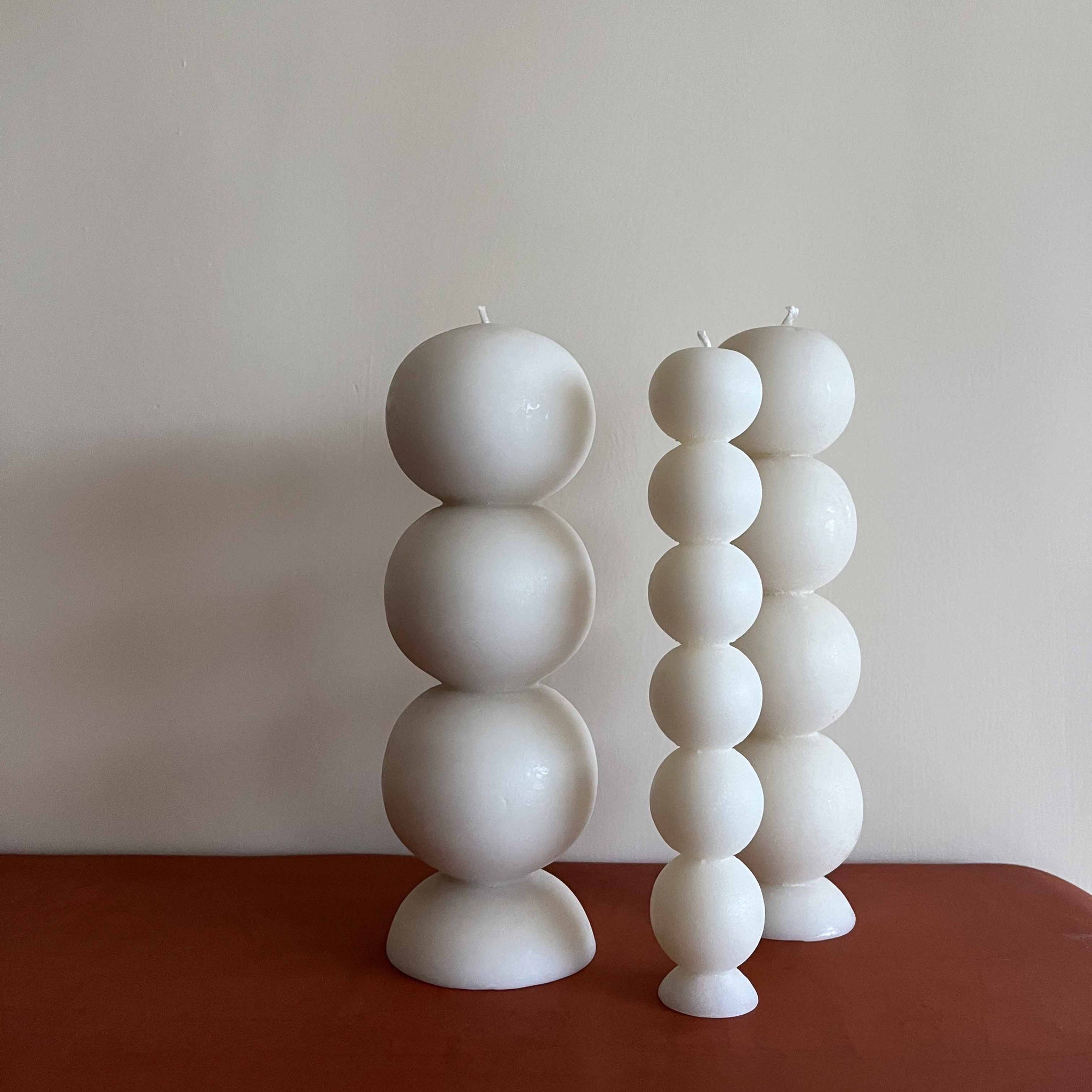 Ball Pillar Candles - Set of 3