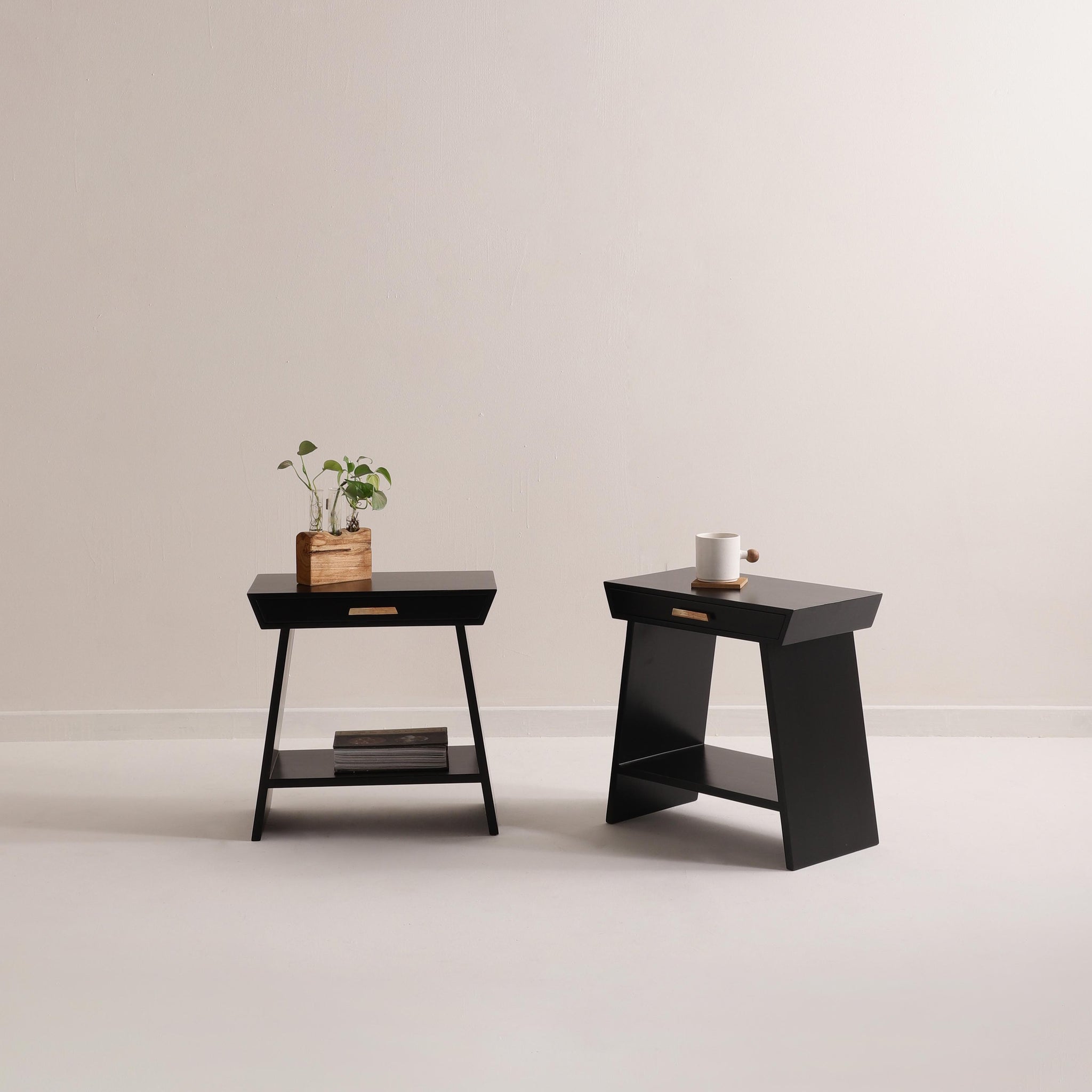 Trapeze Bedside Tables - Set of 2